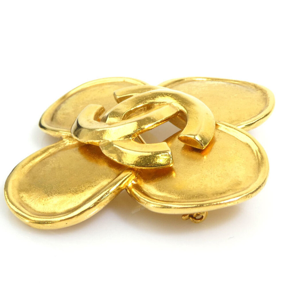 CHANEL Gold Logo Brooch - Picture 3 of 5